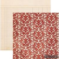 Лист скрапбумаги My Mind&#039;s Eye Red Damask, 30х30 см, двусторонняя - ScrapUA.com