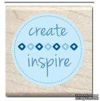 Резиновый штамп Studio G - Create Inspire, 5х5 см, на деревянном блоке