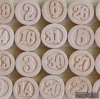 Деревянные цифры от Maya Road - Calendar Numbers, 31 шт. - ScrapUA.com