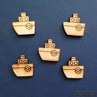 Деревянная фигурка WOOD-036 - Кораблик, 1 штука
