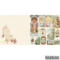 Лист двусторонней скрапбумаги Webster&#039;s Pages - Postcards from Paris -Mademoiselle? 30х30 см - ScrapUA.com