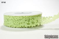Ажурная лента FLORAL / FELT - PARROT GREEN, ширина 38,1 мм, 90 см - ScrapUA.com