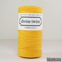 Хлопковый шнур от Divine Twine - Yellow Solid, 1 мм, цвет желтый, 1м - ScrapUA.com