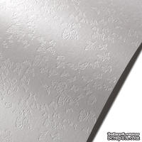 Дизайнерський картон з тисненням у метелики Astrosilver farfalle, 30х30 см, білий, 220 г/м2, 1 шт.