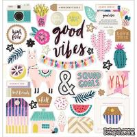 Высечки из чипборда от Crate Paper - Good Vibes - 30x30 см, 44шт. - ScrapUA.com