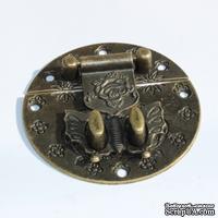 Замок круглый металлический, 58х58мм, 2 детали