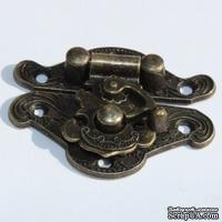 Замок металлический,старая латунь, 66х54 мм, 2 детали