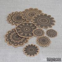 Набор высечек от Maya Road -  Kraft Collection - Doilies - Black, 10 шт.