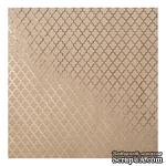 Крафт-картон с золотым тиснением - Gold Lattice - Bazzill Foiled Kraft Cardstock - Gold Lattice, размер 30х30, 1 лист - ScrapUA.com