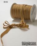 Лента GGRAIN/STITCHED EDGE, цвет ANTIQUE GOLD/WHITE, ширина 9,5мм, длина 90см - ScrapUA.com