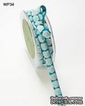 Лента CHENILLE/CENTER DOT, цвет TURQUOISE/AQUA, ширина 9,5мм, длина 90см - ScrapUA.com