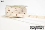 Лента IVORY TWILL / PRINT - BROWN SEA SHELLS, ширина 9,5мм, длина 90см - ScrapUA.com
