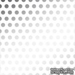 Лист веллума в серебристый горох от American Crafts - Silver Foil Dots, 30х30 см - ScrapUA.com