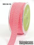 Лента - TWILL/STRIPES - красный, ширина - 19 мм, длина 90 см - ScrapUA.com