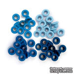 Люверсы - WeRM - Aluminum Blue, 60 штук, 4 оттенка - ScrapUA.com