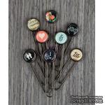 ЦЕНА СНИЖЕНА! Декоративные булавки Prima - Something Blue - Typewriter Keys - ScrapUA.com