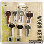 Набор металлических украшений-ключиков Tim Holtz - Word Keys - ScrapUA.com