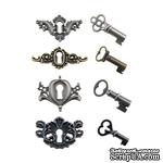 Набор металлических украшений Tim Holtz - Ideaology Locket Keys - ScrapUA.com