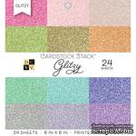 Набор кардстока DCWV Glitzy, 15х15 см, 24 листа, с глиттером - ScrapUA.com