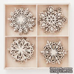 Набор деревянных украшений dpCraft (Dalprint) - Snowflakes, 20 шт. - ScrapUA.com