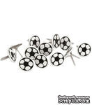 Набор брадсов Eyelet Outlet - Ball Brads Soccer Balls, 12 штук - ScrapUA.com