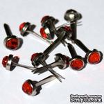 Набор брадсов Eyelet Outlet - Jewel Brads Red, цвет красный, 5 мм, 10 штук - ScrapUA.com
