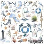 Лист с картинками для вырезания Memories of the sea 30,5х30,5 см, ТМ Фабрика Декора (01101F) - ScrapUA.com