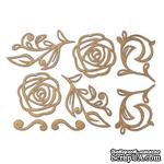 Набор чипбордов Flower mood 3, цвет крафт, ТМ Фабрика Декора - ScrapUA.com