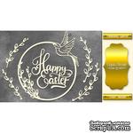 Набор чипбордов Happy Easter 496, цвет золото, ТМ Фабрика Декора - ScrapUA.com