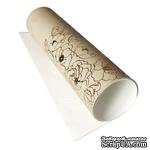 Отрез кожзама с тиснением  золотой фольгой Golden Pion Beige 50 х 25 см, ТМ Фабрика Декора - ScrapUA.com
