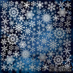 Лист односторонней бумаги с фольгированием Silver Snowflakes Night garden, ТМ Fabrika Decoru - ScrapUA.com