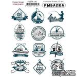 Набор наклеек (стикеров) 12 шт Рыбалка RU #146, ТМ Фабрика Декора - ScrapUA.com