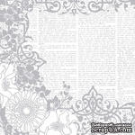 Лист бумаги HOTP - Color Me Silver Flowers and Words - для работы в технике резист, 30х30 см - ScrapUA.com