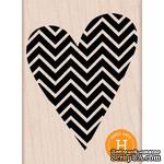 Резиновый штамп Hero Arts - Patterned Heart, на деревянном блоке - ScrapUA.com