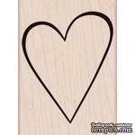 Резиновый штамп Hero Arts - Classic Heart, на деревянном блоке - ScrapUA.com