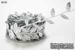Лента LEAVES, цвет SILVER, 90см  (дина листика 12 мм) - ScrapUA.com