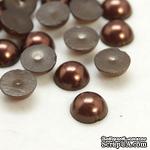 Полужемчужинки CoconutBrown, 4x2мм, цвет коричневый, 50 шт. - ScrapUA.com