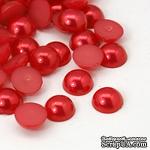 Полужемчужинки Crimson, 5x2.2мм, цвет красный, 50 шт. - ScrapUA.com