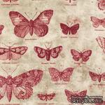 Ткань 100% хлопок - Tim Holtz Eclectic - Butterflies-Red, 45х55 см - ScrapUA.com