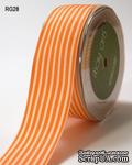 Лента  ORANGE/IVORY STRIPES, цвет оранжевый/бежевый, RG-5-28, ширина 3,8см, длина 90 см - ScrapUA.com