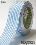 Лента LIGHT BLUE/WHITE STRIPES, цвет голубой светлый/белый, ширина 3,8см, длина 90 см - ScrapUA.com