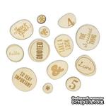 Набор деревянных украшений Studio Calico - Sundrifter Laser-Cut Wood Veneer Shapes - Phrases - ScrapUA.com