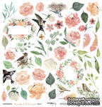 Лист односторонней бумаги для вырезания от Scrapmir - Цветы - Peaches &amp; Cream, 30x30 см - ScrapUA.com