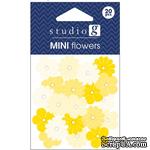 Набор бумажных цветов Studio G - Yellow, цвет желтый, 20 штук - ScrapUA.com