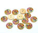 Деревянная пуговица Multicolor Flower  B10663, диаметр 23 мм, 1 шт. - ScrapUA.com